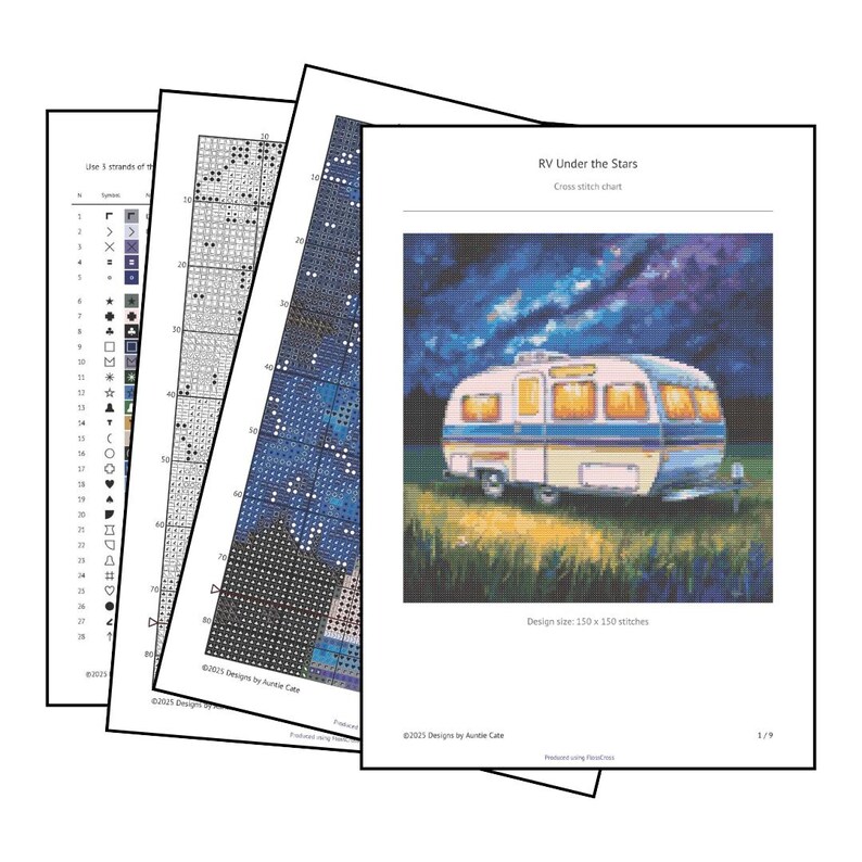 Crosstitch Rv Pattern RV Under the Stars – Cross Stitch Pattern PDF - Etsy
