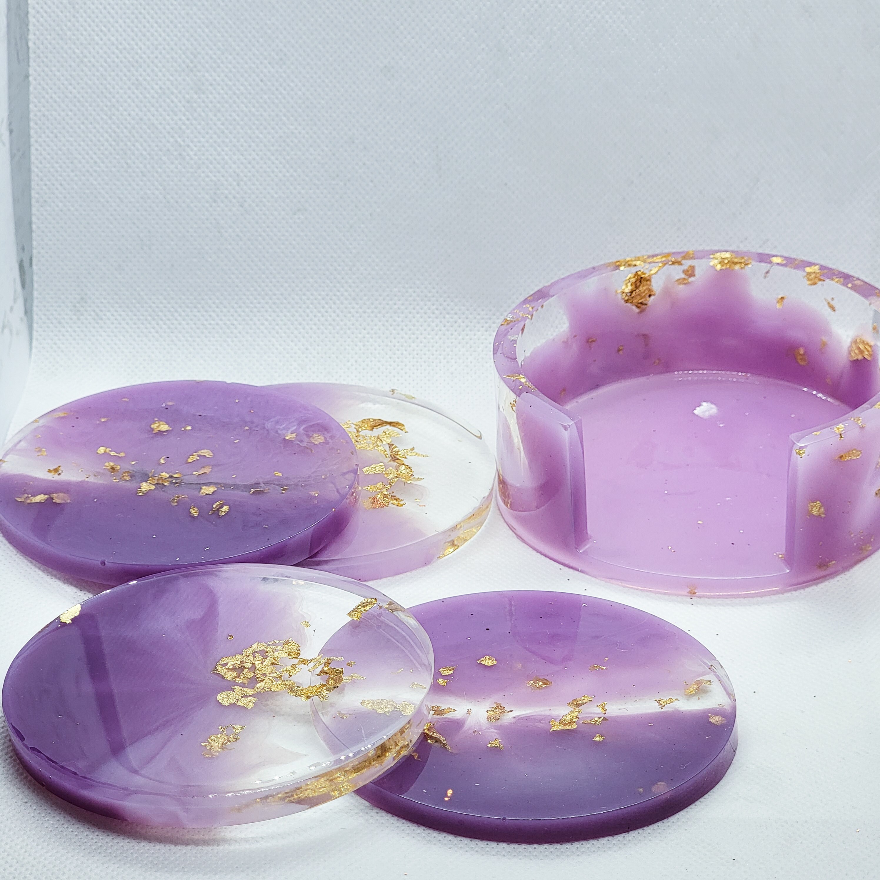 Custom Drink Coaster Set with Holder Resin Drink Coaster Etsy