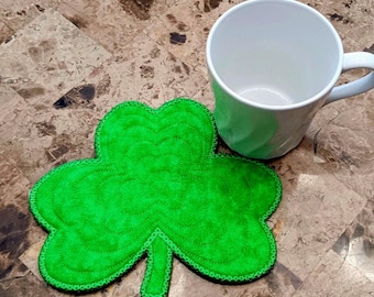 Shamrock Mug Rug - Gift for Coffee and Tea Lovers - St. Patrick's Day Coaster