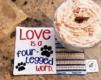 Dog Lover's Mug Rug - Ideal Gift for Coffee and Tea Lovers - Fabric Rectangle Coaster