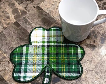 Shamrock Mug Rug - Gift for Coffee and Tea Lovers - St. Patrick's Day Coaster