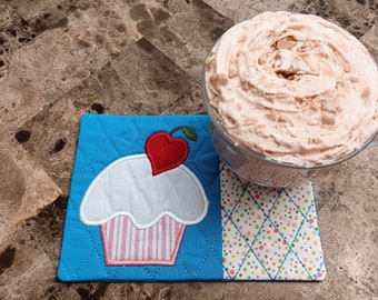 Birthday Mug Rug - Ideal Gift for Coffee and Tea Lovers - Fabric Rectangle Coaster