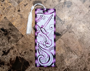 Unicorn Bookmark - Embroidered Free Standing Lace - Book Lover's Gift