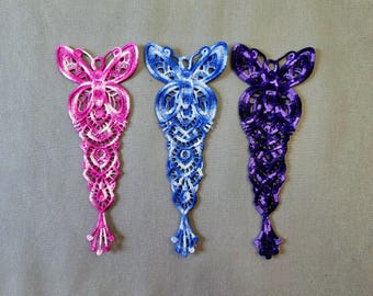 Butterfly Bookmark: Embroidered Free Standing Lace