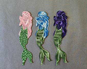 Mermaid Bookmark: Embroidered Free Standing Lace