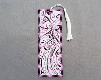 Butterfly Bookmark - Embroidered Free Standing Lace
