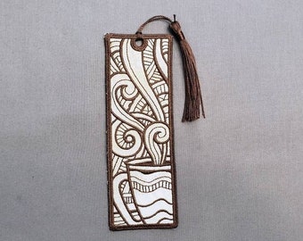 Coffee Cup Bookmark Embroidered Free Standing Lace
