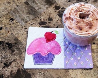Birthday Mug Rug - Ideal Gift for Coffee and Tea Lovers - Fabric Rectangle Coaster