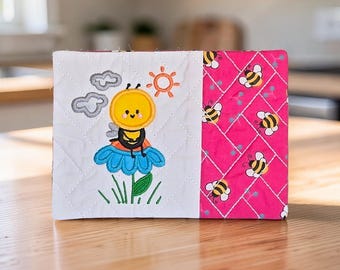 Sweet Bee Sitting On A Flower Mug Rug - Quilted Coaster Gift