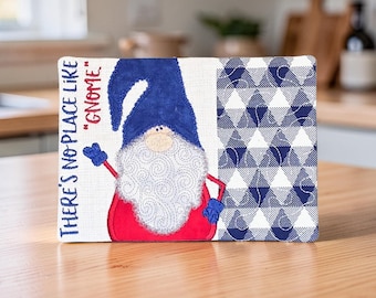 Mug Rug - There's No Place Like Gnome - Fabric Rectangle Coaster