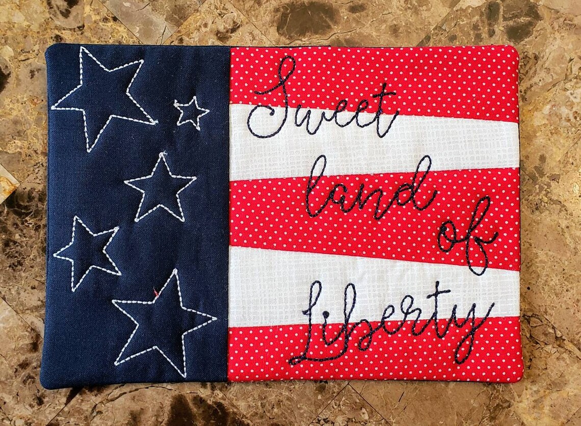 Patriotic Mug Rug 4th of July Mug Rug from Kimberbell's Etsy