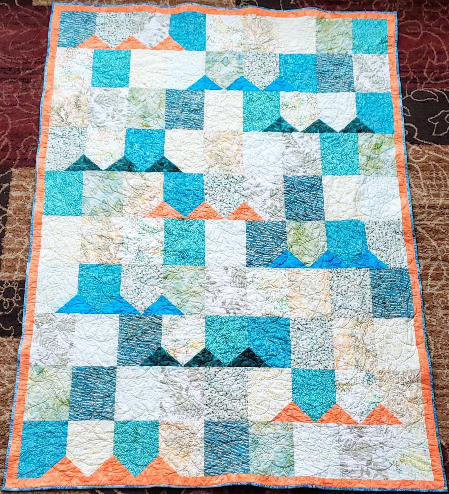 Custom Baby Crib Sized Quilt with Baby's Name (2 lines