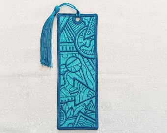 Geometric Bookmark - Delicate Embroidered Detail