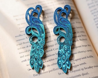 Peacock Bookmark: Embroidered Free Standing Lace