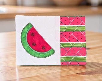 Watermelon Mug Rug - Quilted Coaster Gift