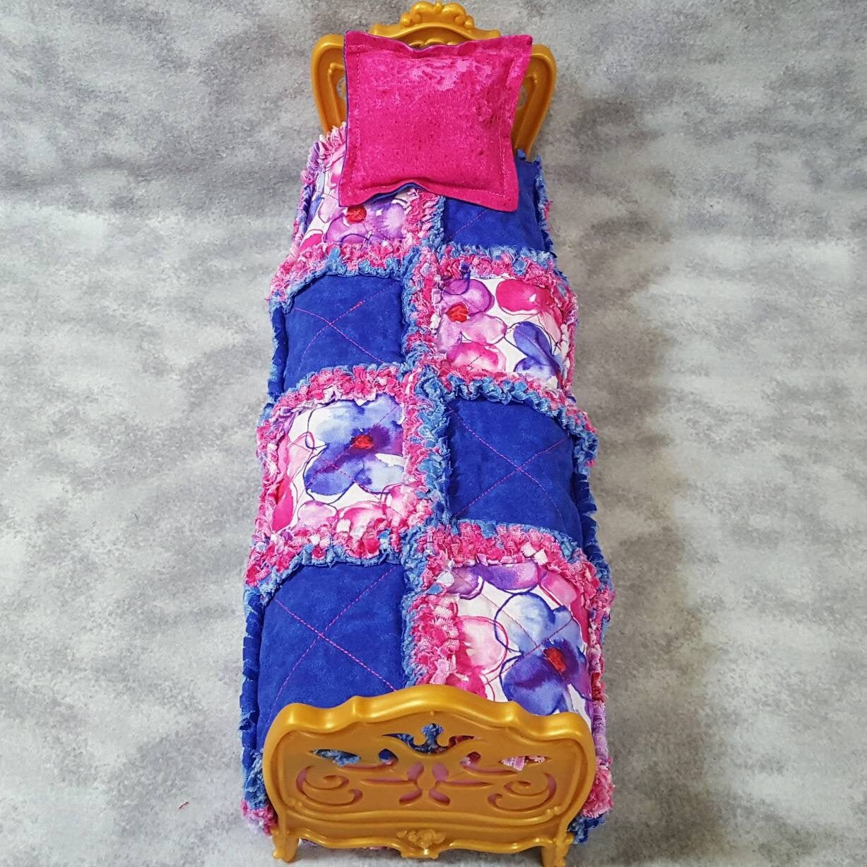 Floral Doll Rag Quilt Pillow Set Barbie Bjd Dollfie Fairyland