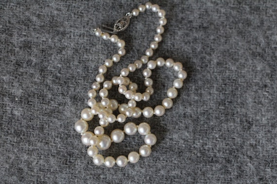 SALE pearl necklace / pearl necklace, silver clasp