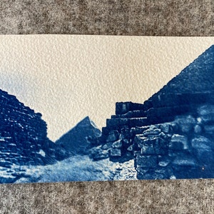 cyanotype print, pyramids in egypt