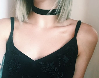 Black choker, Black velvet choker, Choker necklace, Thick velvet choker