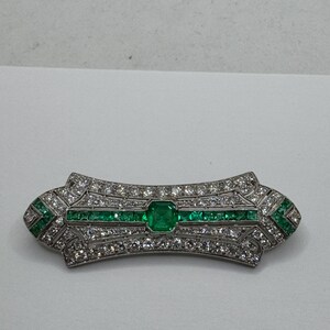 Art Deco Emerald Brooch