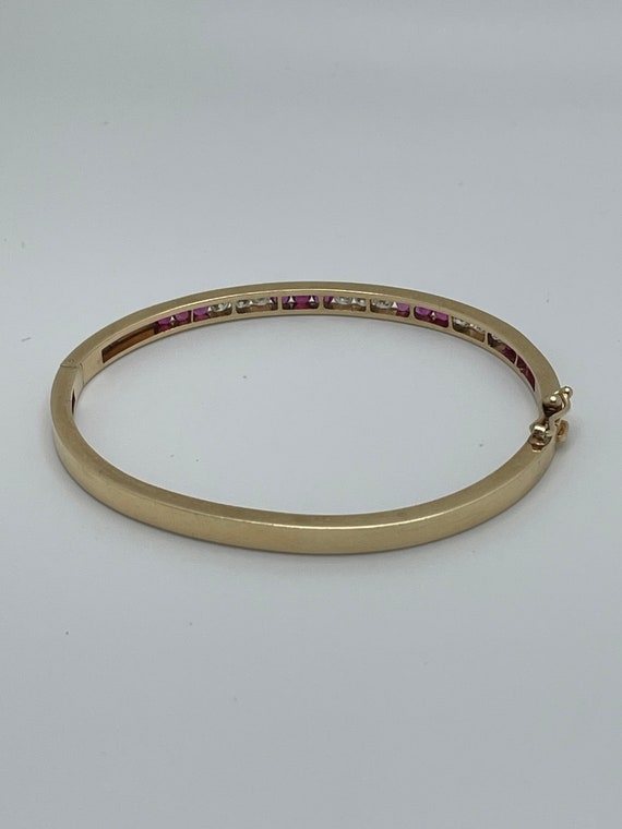 Bangle Bracelet With Diamonds and Rubies - image 2