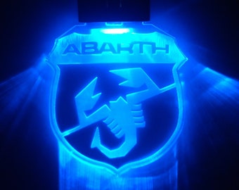 LED keychain with ABARTH logo for sports car lovers, gift idea