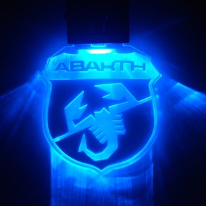 LED light keychain with ABARTH logo for sports car lovers, gift idea