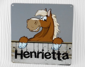 Personalised  Stable Door Name Plate Sign Horse plaque Pony Sign Door Plate Weatherproof Equestrian PalominoTack Room Metal