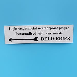 Personalised Sign, Door or Wall Plaque, any words, Parcel box deliveries