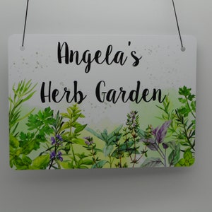 Personalised Herb Garden Plaque Kitchen Garden Sign  Weatherproof Any name or words