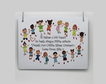 Personalised Nursery Gift Plaque, Pre-School Thank you present
