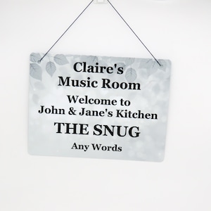 Personalised Plaque, House Garden Door Shop Sign, Weatherproof grey metal