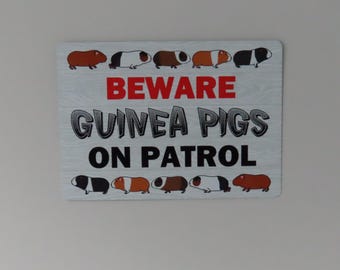 Guinea Pig Sign, funny door plaque, Indoor or Outdoor Use, Beware Pigs gift