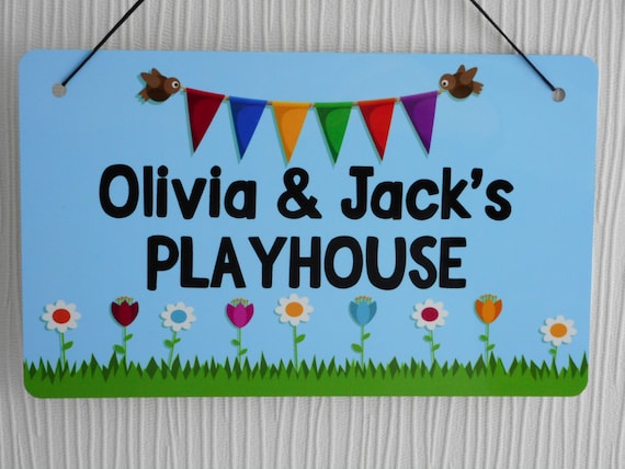 Personalised Boys Playhouse Door Sign Handmade Kids Chalkboard Playhouse Sign