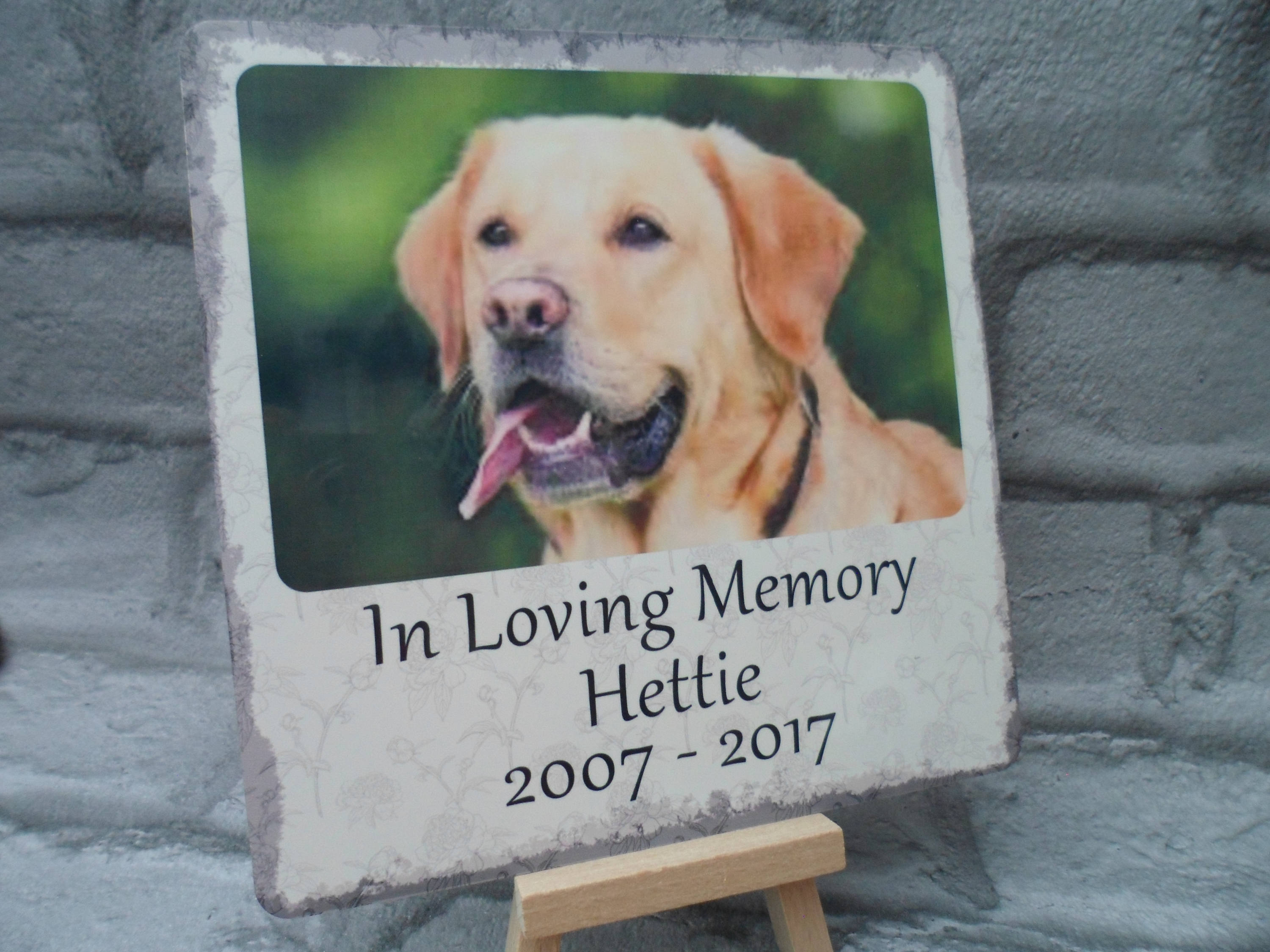Personalised Pet Memorial Photo Plaque Dog Cat Grave Marker Etsy UK