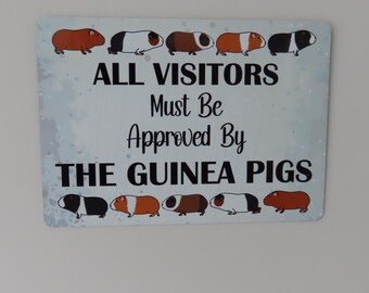 Guinea Pig sign, house or door plaque, Funny gift, weatherproof metal