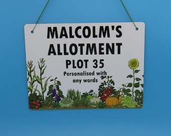 Personalised Allotment Garden Sign, Gardeners Gift, Vegetable Patch Plaque