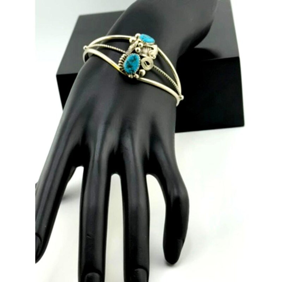 Navajo Max Calabaza Turquoise Sterling Silver Cuff Bracelet - Etsy