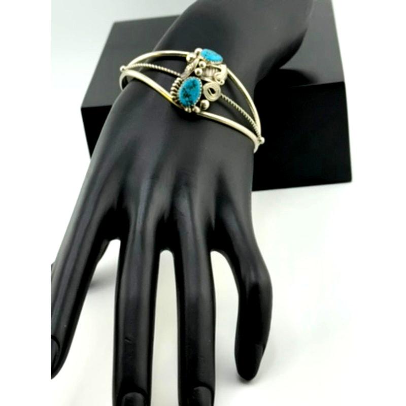 Navajo Max Calabaza Turquoise Sterling Silver Cuff Bracelet - Etsy