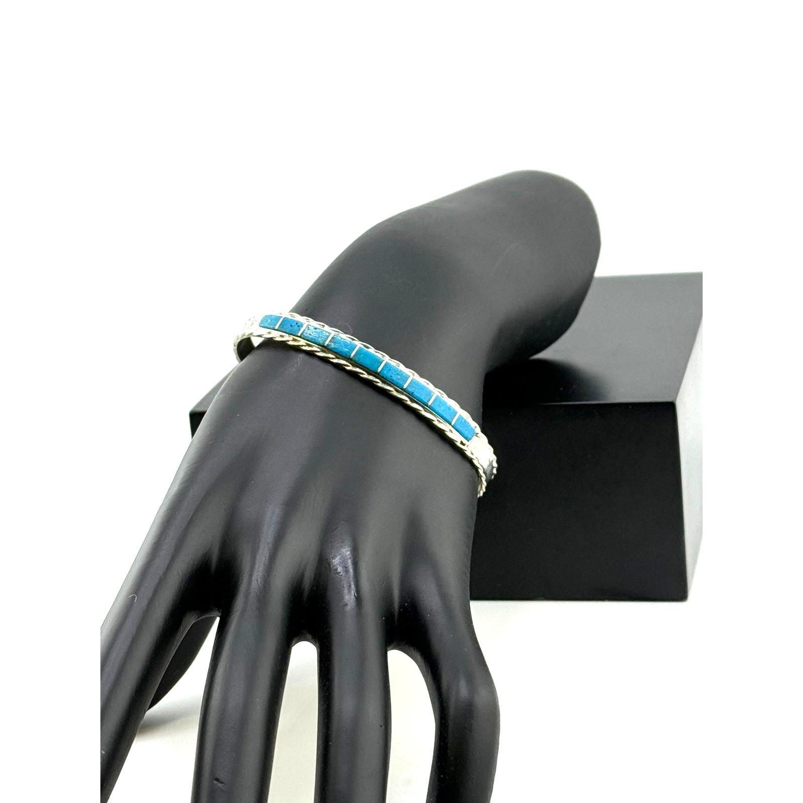 Zuni Jessica Chavez Sterling Silver Turquoise Cuff Bracelet - Etsy