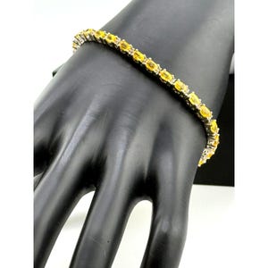 Sterling Silver Yellow Topaz Tennis Bracelet