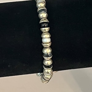 Vintage 925 Sterling Silver Mexico Beaded Bracelet