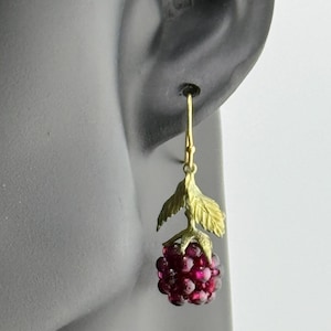 Michael Michaud Raspberry Drop Wire Earrings