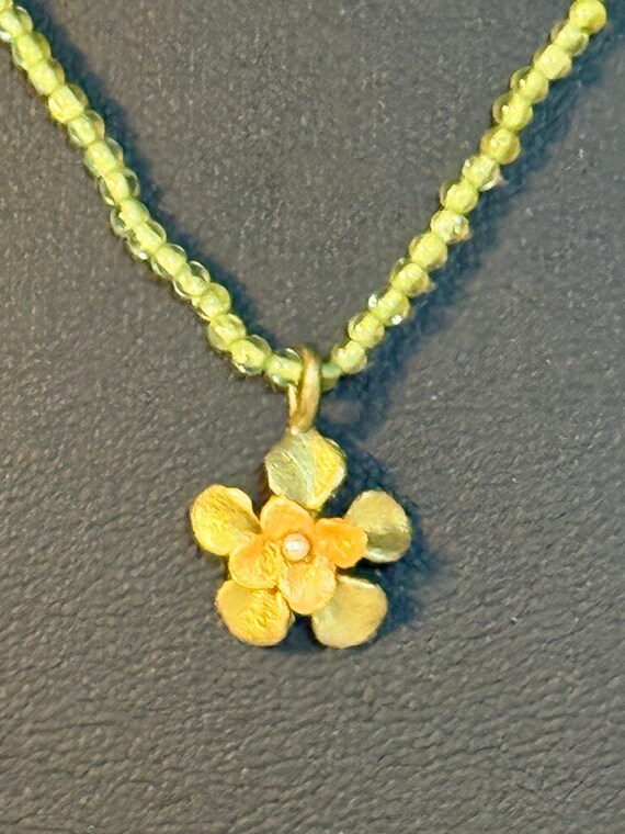 Michael Michaud Desert Flower Peridot Pendant Necklace View 2