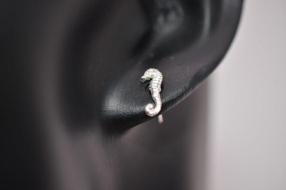 Catherine Weitzman Sterling Silver Seahorse Stud Earrings