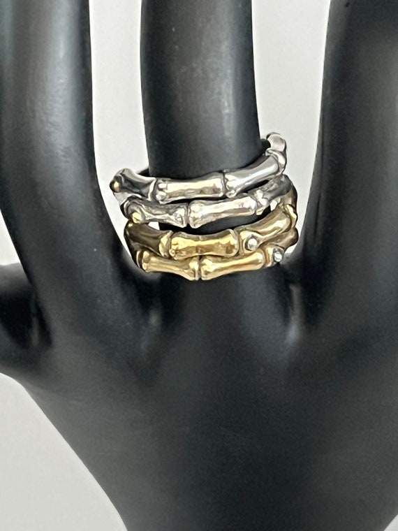 925 Sterling Silver Gold Plated Skeleton Ring Size
