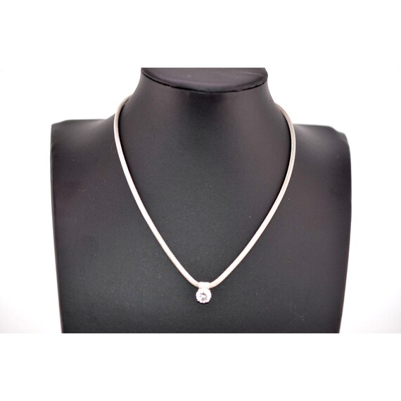Collana Girocollo In Argento Con Ciondolo A Cuore In Cristallo E Zirconi – Boho Vintage - 3