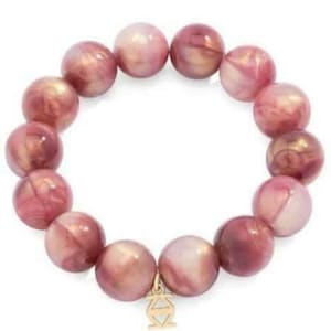 Chunky Iridescent Bead Stretch Bracelet Berry