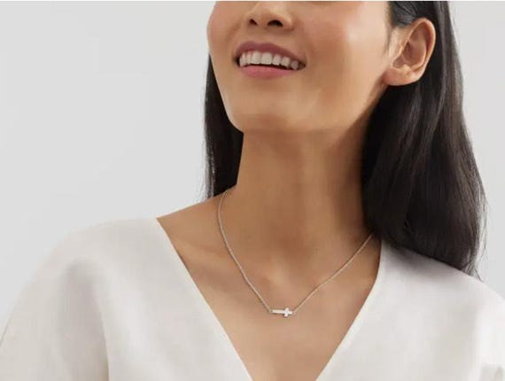 Silpada 'Simplex Cross' Horizontal Cross Necklace… - image 1