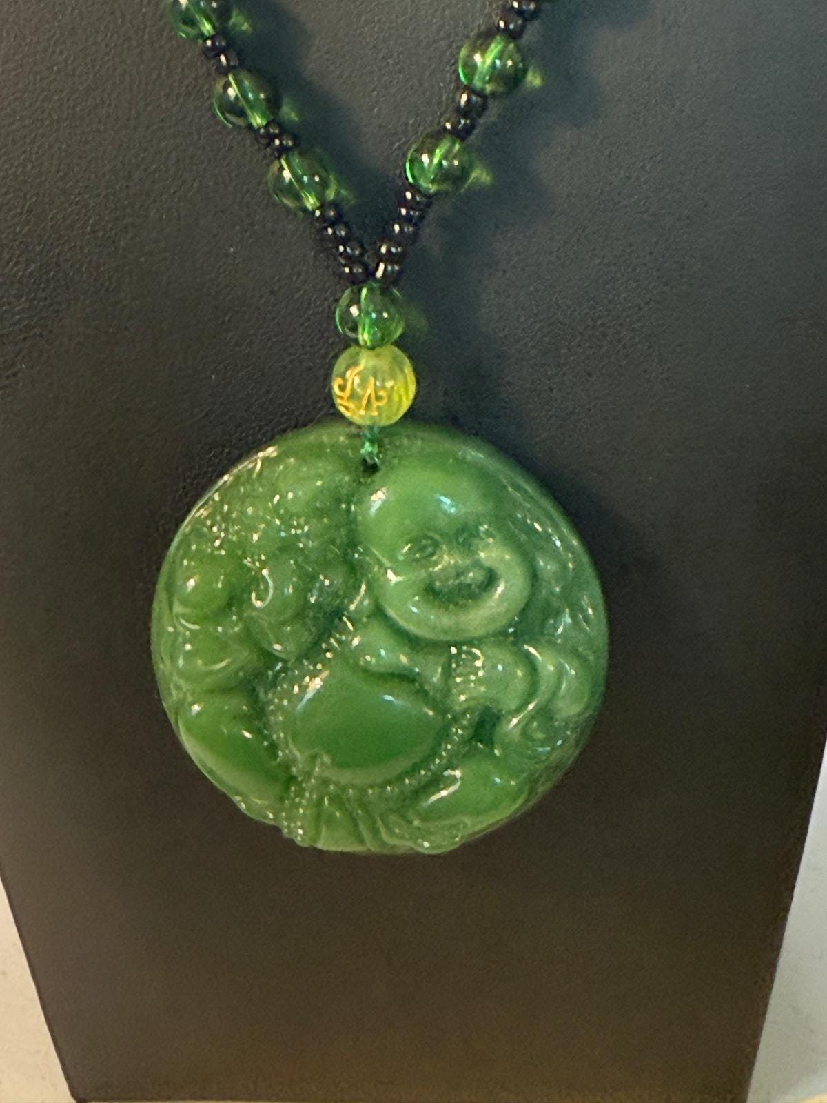 希少な翡翠仏像彫刻ペンダントネックレス - Etsy 日本